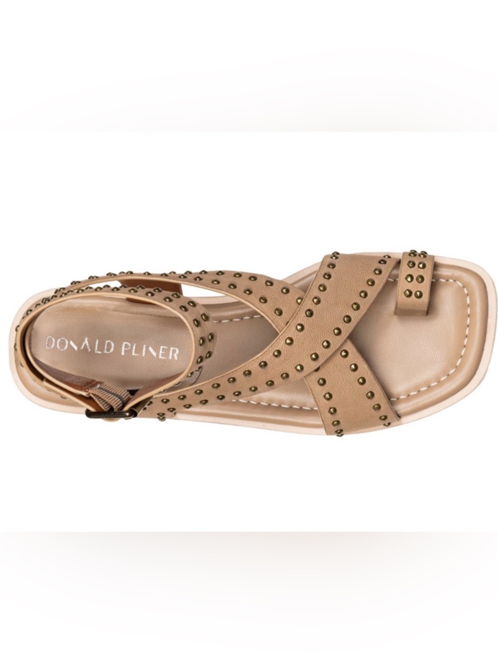 Donald Pliner Suede Studded Toe Loop Sandal